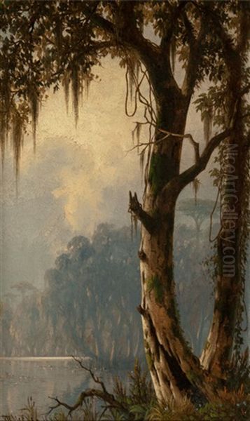 Louisiana Landscape, 1880 Oil Painting by Joseph Rusling Meeker