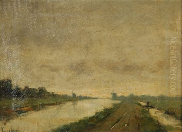 Paysage Hollandais Avec Moulins Oil Painting by Jan van der Meer