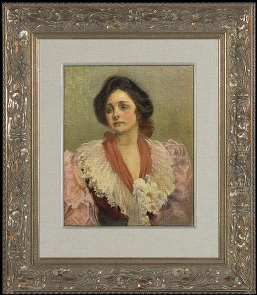 Portrait Of Artist's Sister Oil Painting by Josef Mehoffer