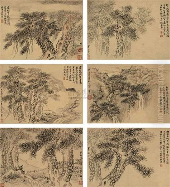 Pine (6 Works) Oil Painting by Mei Qing