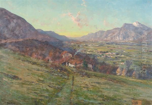 Les Vouillants Pres De Grenoble Oil Painting by Charles Alexandre Bertier