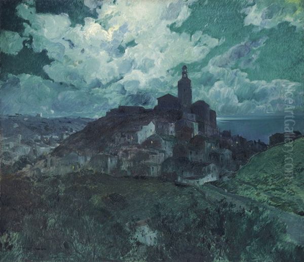 Noche En Cadaques Oil Painting by Eliseo Meifren y Roig