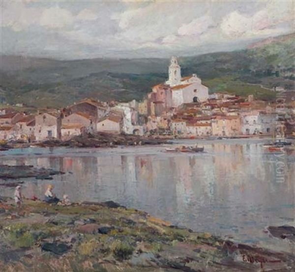 Cadaques - The Village Of Cadaques Oil Painting by Eliseo Meifren y Roig