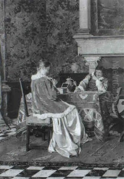 Die Verlobung Oil Painting by Ernst Meisel