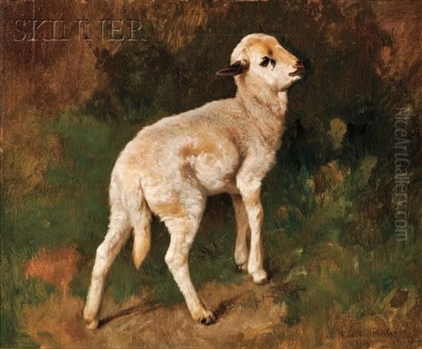 The Little Lamb Oil Painting by Adolf Ernst Meissner