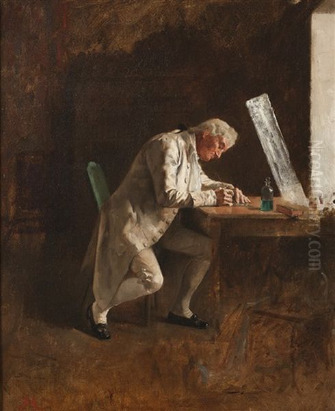 Le Graveur Oil Painting by Jean-Louis-Ernest Meissonier