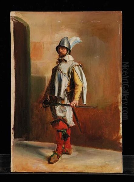 Portrait En Pied D'un Soldat De La Garde Suisse Oil Painting by Jean-Louis-Ernest Meissonier