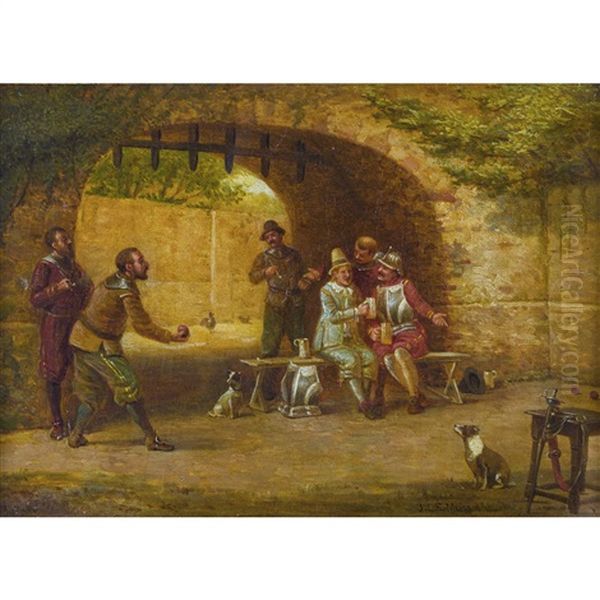 Zechende Soldaten Oil Painting by Jean-Louis-Ernest Meissonier