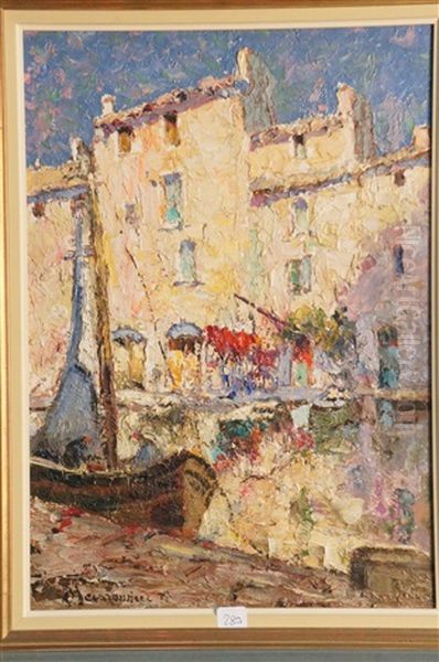 Le Canal A Martigues Oil Painting by Jean-Louis-Ernest Meissonier