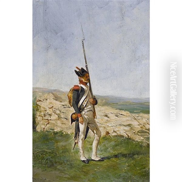 Grenadier In Der Landschaft Oil Painting by Jean-Louis-Ernest Meissonier