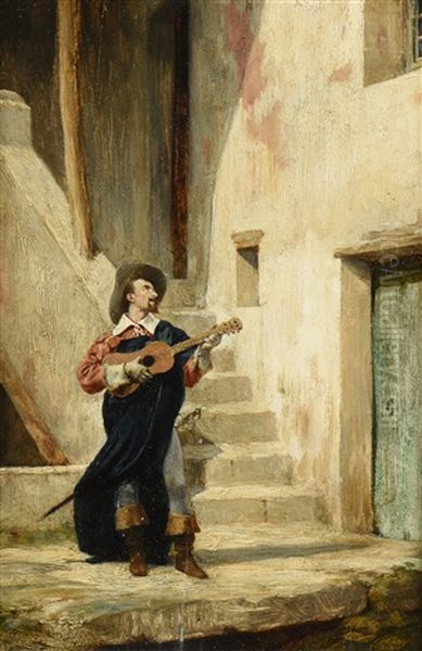 Le Joueur De Serenade Oil Painting by Jean-Louis-Ernest Meissonier