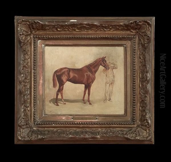 Cheval Alezan (chestnut Horse) Oil Painting by Jean-Louis-Ernest Meissonier