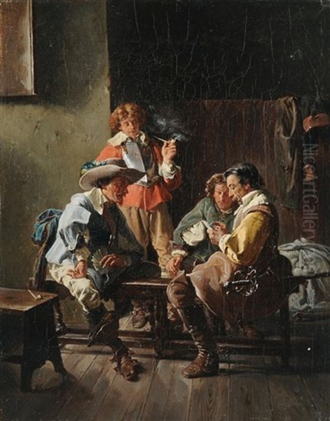 Kartenspiel - La Partie Perdue Oil Painting by Jean-Louis-Ernest Meissonier