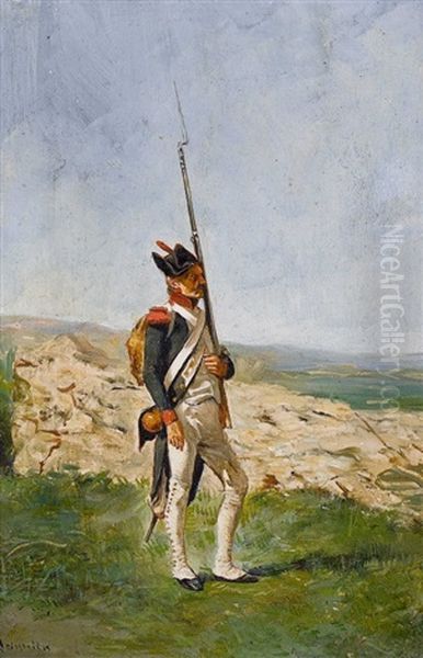Ein Grenadier In Der Landschaft Oil Painting by Jean-Louis-Ernest Meissonier