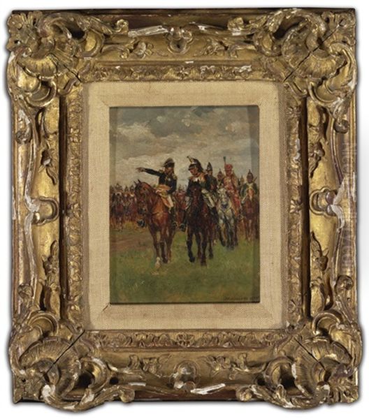 Generals On Horseback Oil Painting by Jean-Louis-Ernest Meissonier