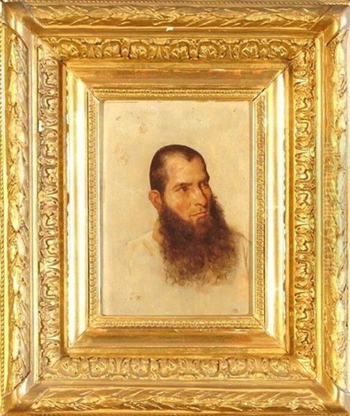Head If A Bearded Man Oil Painting by Jean-Louis-Ernest Meissonier