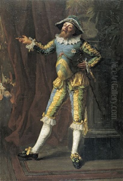 Arlequin Oil Painting by Jean-Louis-Ernest Meissonier