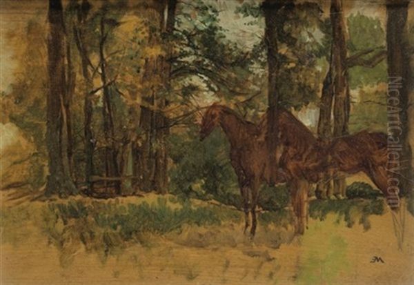 Etude De Chevaux Oil Painting by Jean-Louis-Ernest Meissonier