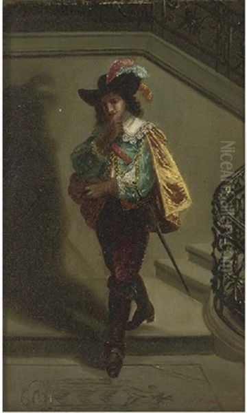 A Cavalier In Contemplation Oil Painting by Jean-Louis-Ernest Meissonier