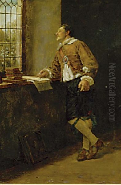 Meditation Oil Painting by Jean-Louis-Ernest Meissonier