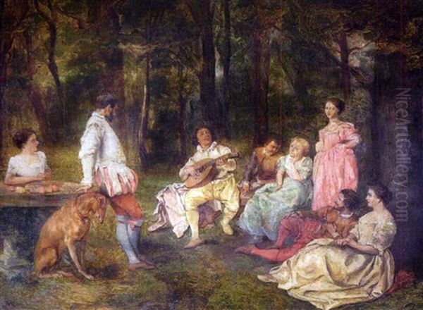 Le Concert Champetre Oil Painting by Jean-Louis-Ernest Meissonier