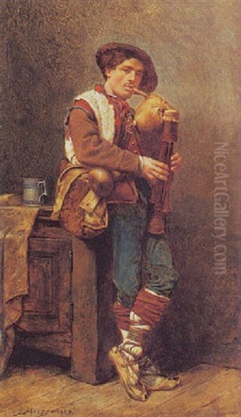 The Musician Oil Painting by Jean-Louis-Ernest Meissonier