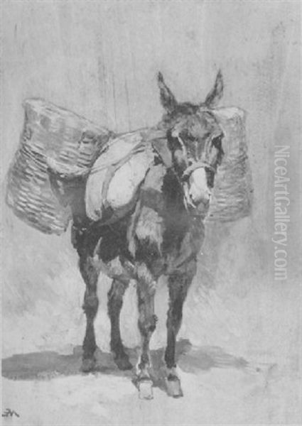 L'ane Oil Painting by Jean-Louis-Ernest Meissonier