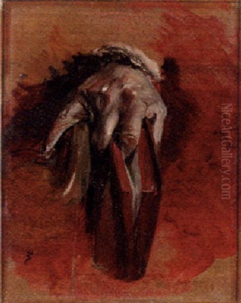 A Hand With Book Oil Painting by Jean-Louis-Ernest Meissonier