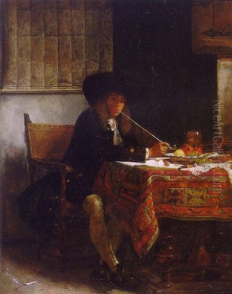 The Seated Cavalier Oil Painting by Jean-Louis-Ernest Meissonier