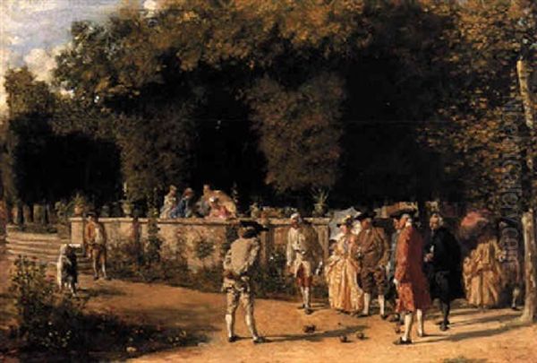 La Partie De Boules Oil Painting by Jean-Louis-Ernest Meissonier
