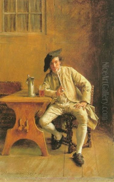 El Fumador Oil Painting by Jean-Louis-Ernest Meissonier