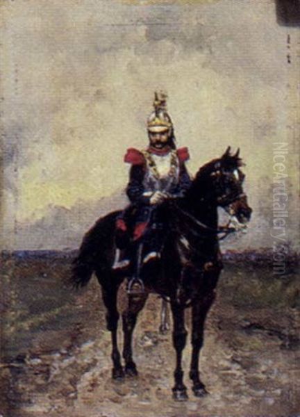 Soldat I Uniform Pa Sin Hest Oil Painting by Jean-Louis-Ernest Meissonier
