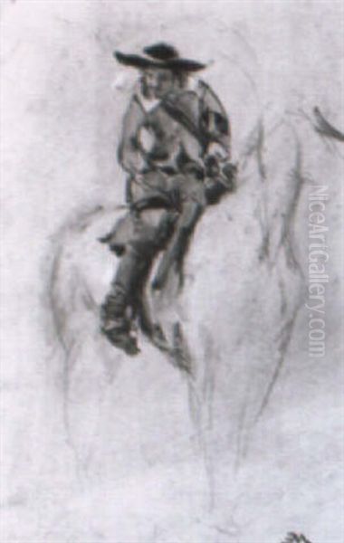 Etude De Cavalier Oil Painting by Jean-Louis-Ernest Meissonier