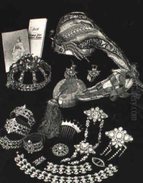 Portrait Of Madame Trebelli In A White Dress Oil Painting by Jean-Louis-Ernest Meissonier