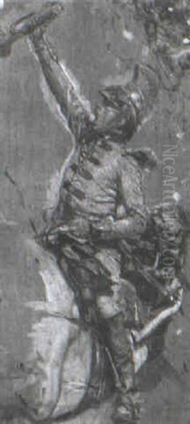 The Battle Cry Oil Painting by Jean-Louis-Ernest Meissonier