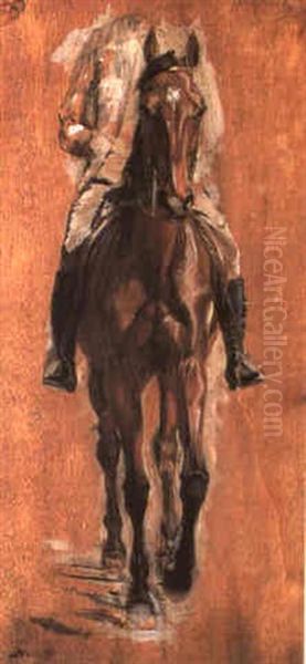 Study Of A Horse And Rider Oil Painting by Jean-Louis-Ernest Meissonier