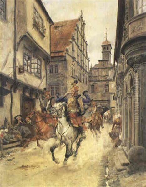 A Call To Arms Oil Painting by Jean-Louis-Ernest Meissonier