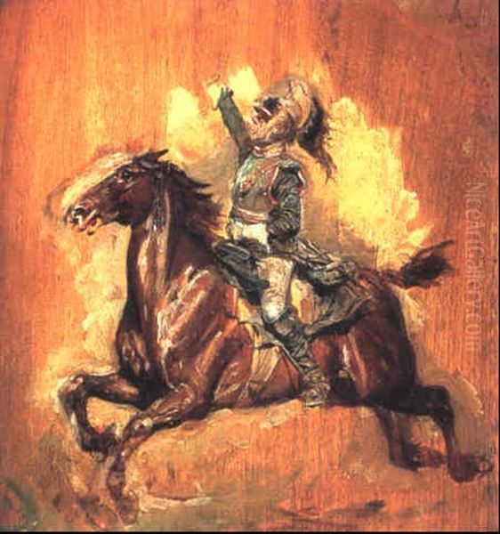 Le Cuirassier A Cheval Oil Painting by Jean-Louis-Ernest Meissonier