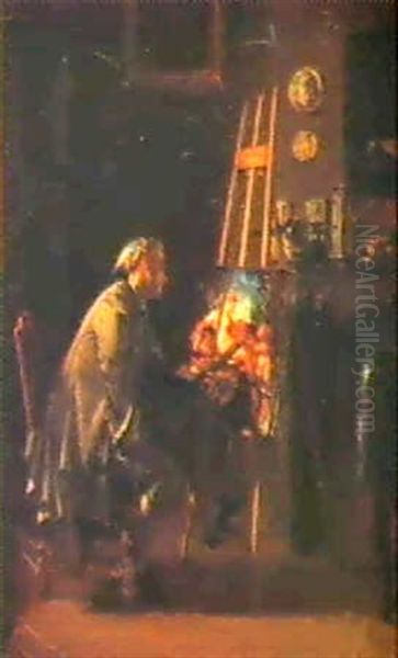 The Artist Oil Painting by Jean-Louis-Ernest Meissonier