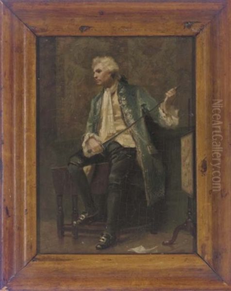 Before The Dual Oil Painting by Jean Charles Meissonier