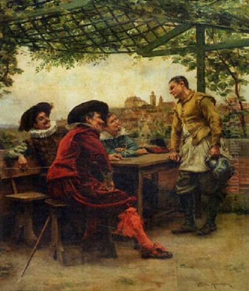 Mousquetaire A La Taverne Oil Painting by Jean Charles Meissonier