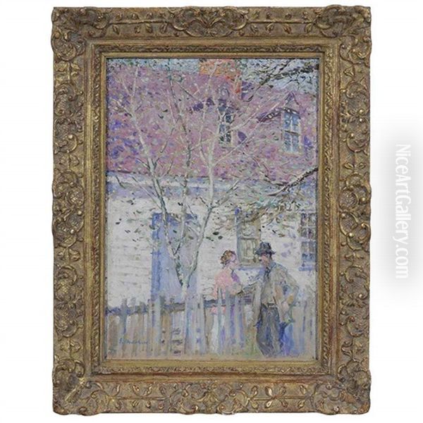 Conversation (or The Gossips) Oil Painting by Gari Julius Melchers