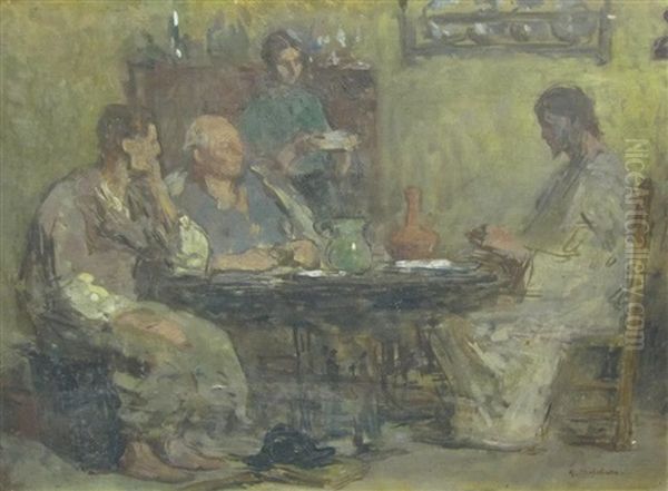 A Study For The Supper At Emmaus Oil Painting by Gari Julius Melchers