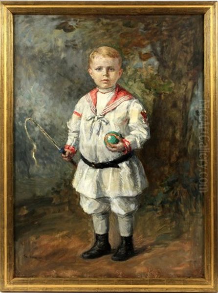 Edward Alger Age Four Oil Painting by Gari Julius Melchers