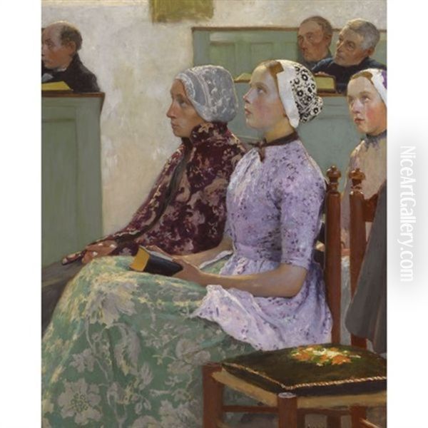 Sunday Mass Oil Painting by Gari Julius Melchers