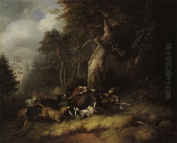 Die Sauhatz Oil Painting by Wilhelm Melchior