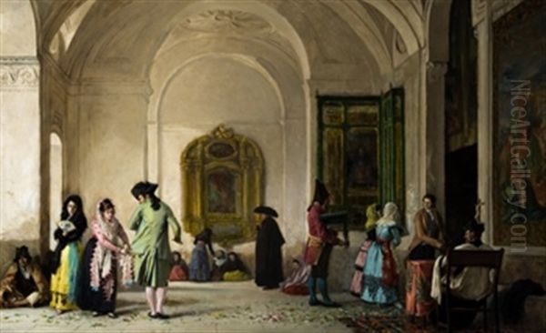 Entrando En La Iglesia Oil Painting by Enrique Melida