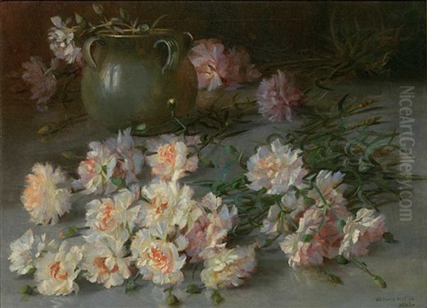Blumenstilleben Mit Nelken Oil Painting by Princess Victoria Melita