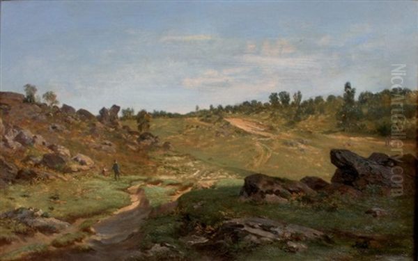 Paysage De Campagne Anime Oil Painting by Leon-Auguste Melle