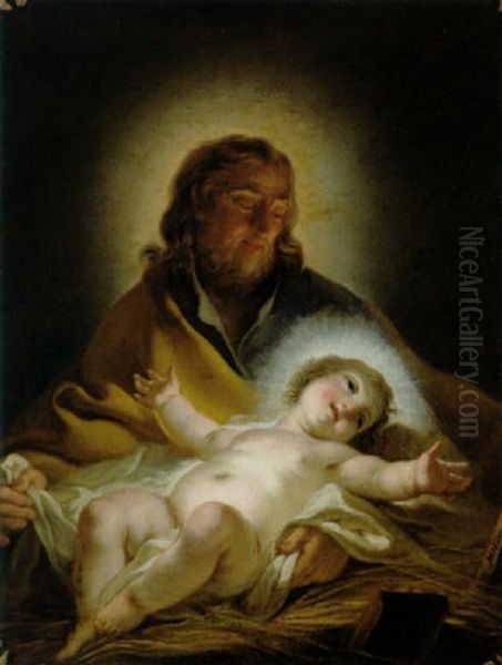 Der Heilige Joseph Mit Dem Jesusknaben Oil Painting by Joseph Melling